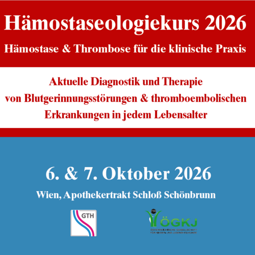 Teaserbild mit Veranstaltungsinformationen zum Hämostaseologiekurs 2026
